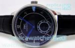 Copy IWC Portofino Blue Dial Black Leather Strap Watch